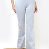 Spa Blue Fitted Trouser Pants With Straight Hem