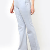 Spa Blue Fitted Trouser Pants With Straight Hem