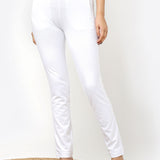 Liah White Straight Fit Trousers for Women