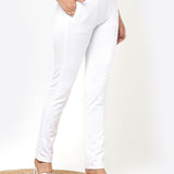 Liah White Straight Fit Trousers for Women