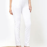 Liah White Straight Fit Trousers for Women