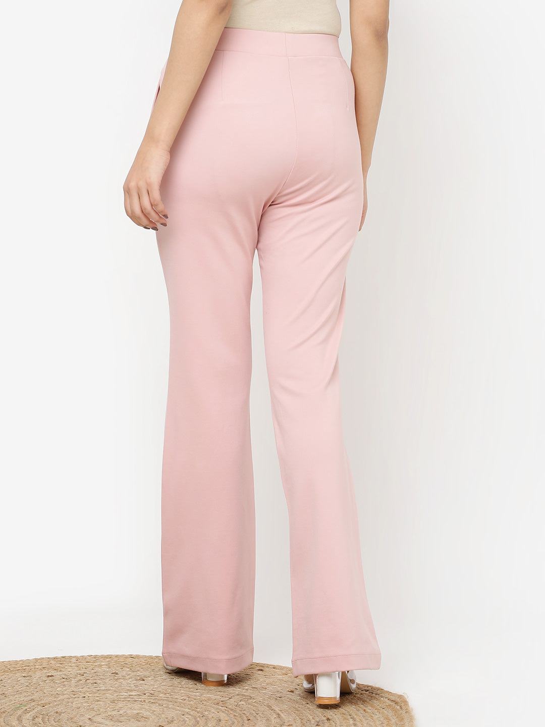 Blush Pink Imported Crepe Trousers Design by Not So Serious by Pallavi  Mohan at Pernia's Pop Up Shop 2024
