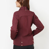 Maroon Quilted High-neck Jacket for Women