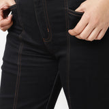 Black Panelled Jeans for Women