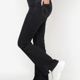 Black Bootcut Jeans Pant for Women with Stone Work on Sides