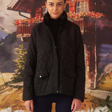 Jannat Black Monochrome Faux Leather Jacket for Women