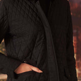 Jannat Black Monochrome Faux Leather Jacket for Women