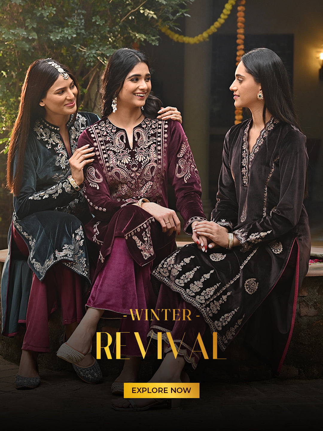 ‘Winter Revival’ collection from Lakshita highlighting intricate details and vibrant colors - Mobile view