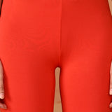 Sofia Orange Skinny Fit Leggings for Women