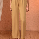 Maheer Beige Relaxed Fit Pants for Women