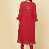 Fuchsia Rose Jashn Embroidered Kurta - Lakshita