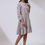 Glacier Grey Dusk till Dawn Collection Dress With Embroidery