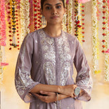 Lavender Kurta With Delicate Embroidery - Lakshita