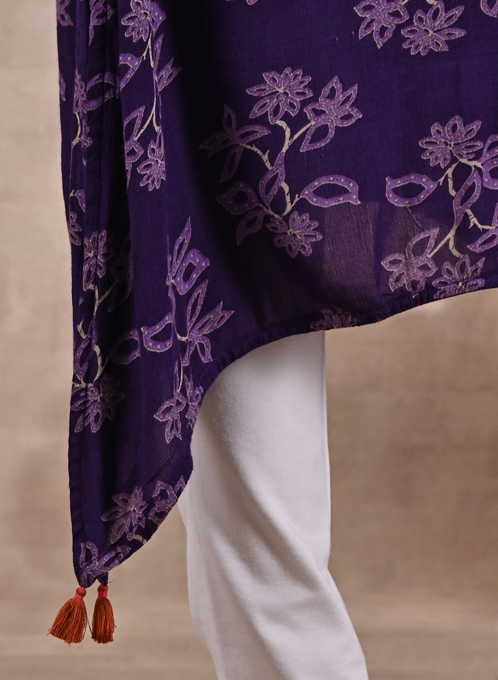 Elegant Purple-Colored Floral Printed Kurta From Lakshita