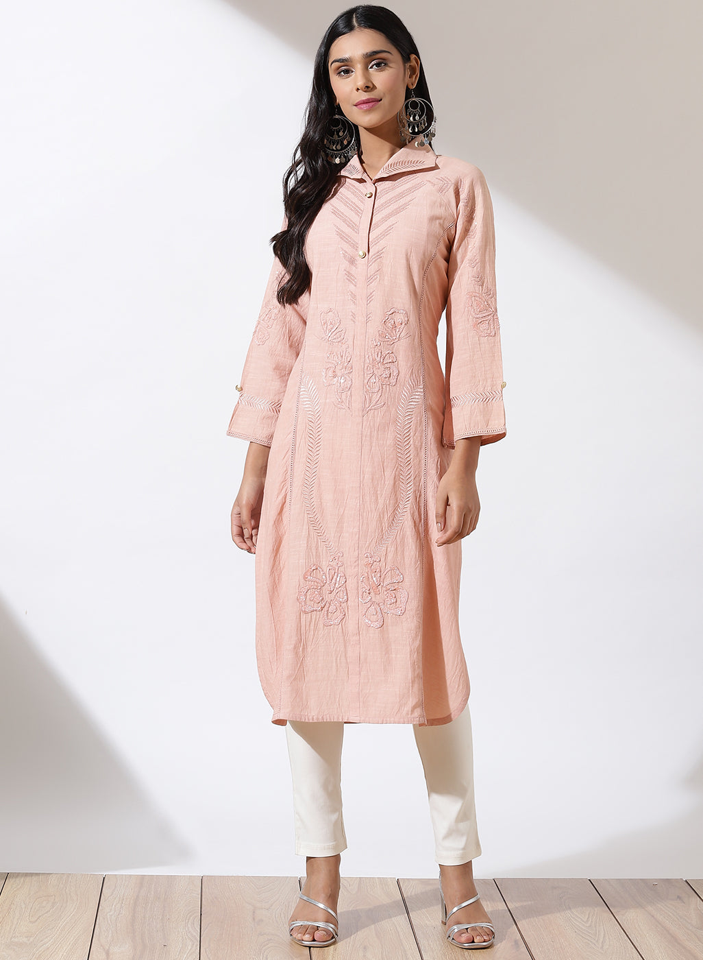 Pink Solid Kurta-22AWLK02881-18 – Lakshita