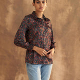 Teal Night Short Shirt - Lakshita