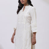 Ivory Kurti With Delicate Embroidery