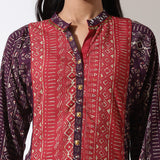 Purple Foil-Printed Nargis Kurta