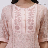 Pink Floral Nargis Kurta with Embroidery