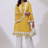 Daisy Yellow Phool Collection Schiffli Kurta