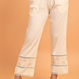 Ivory Palazzo with Hem Detail - Lakshita