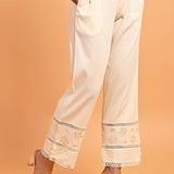 Ivory Palazzo with Hem Detail - Lakshita