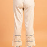 Ivory Palazzo with Hem Detail - Lakshita