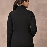 Black Solid Fur Jacket - Lakshita