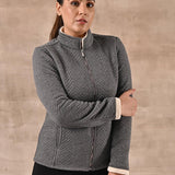 Grey Quilted Zipper Jacket with Slip Pockets - Lakshita