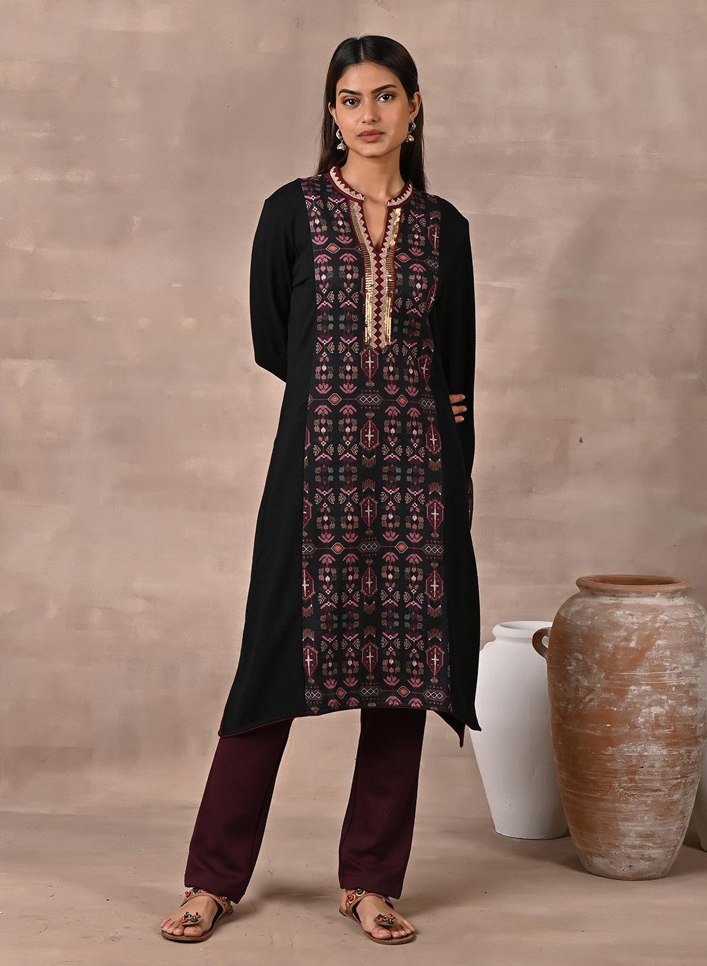 Buy Beige Cotton Linen V-shaped Embroidered Dress For Women by Umbar Online  at Aza Fashions.