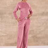 Baby Pink Round Neck Track Suit - Lakshita