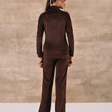 Brown Tracksuit with Classic Collar and Zip Closure - Lakshita