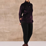 Purple Corduroy High Neck Jacket with Button Detailing - Lakshita