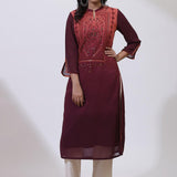 Orange Dual Tone Collection Kurta With Embroidery - Lakshita