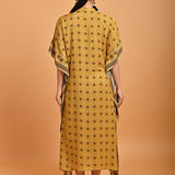 Spicy Mustard Printed Straight Kaftan - Lakshita