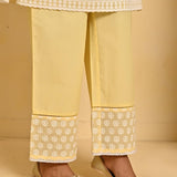 Yellow Long All over Embroidered Kurta Set - Lakshita