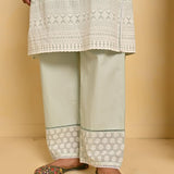 Spa Blue Long All over Embroidered Kurta Set - Lakshita