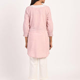 Pink Round Neck Embroidered Tunic - Lakshita