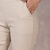 Skin-Fit Beige Jeggings