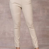 Skin-Fit Beige Jeggings