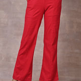Red Long Plain Pant