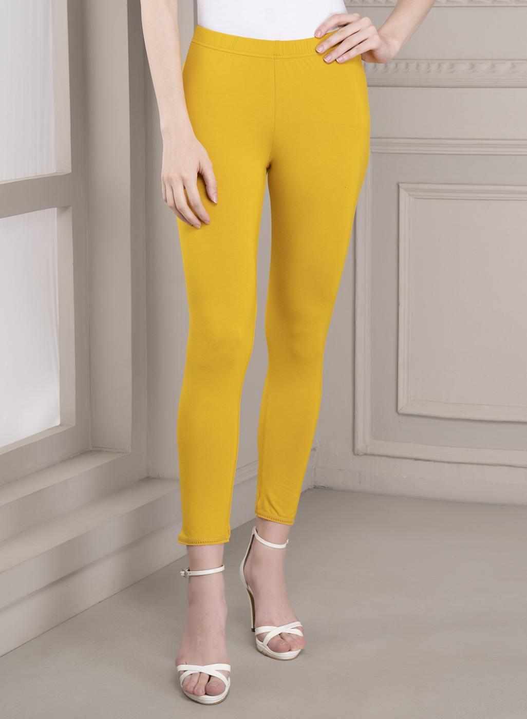 Yellow Ankle Length Legging - Lakshita