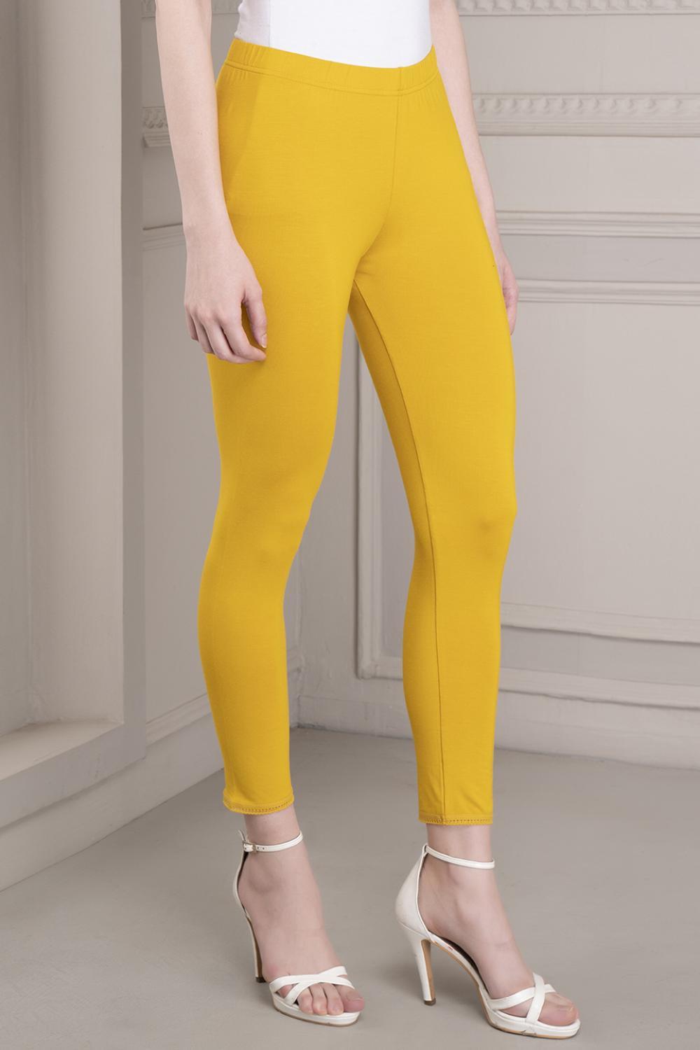 Yellow Ankle Length Legging - Lakshita