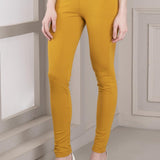 Skin-Fit Mustard Ankle-Length Jeggings - Lakshita