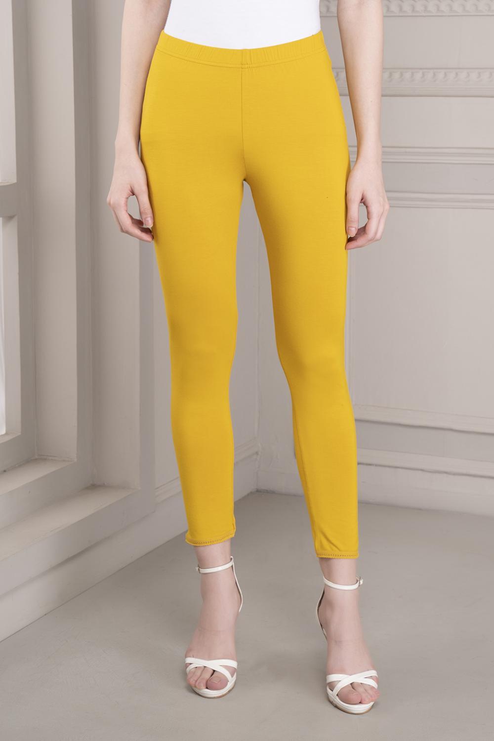 Yellow Ankle Length Legging - Lakshita