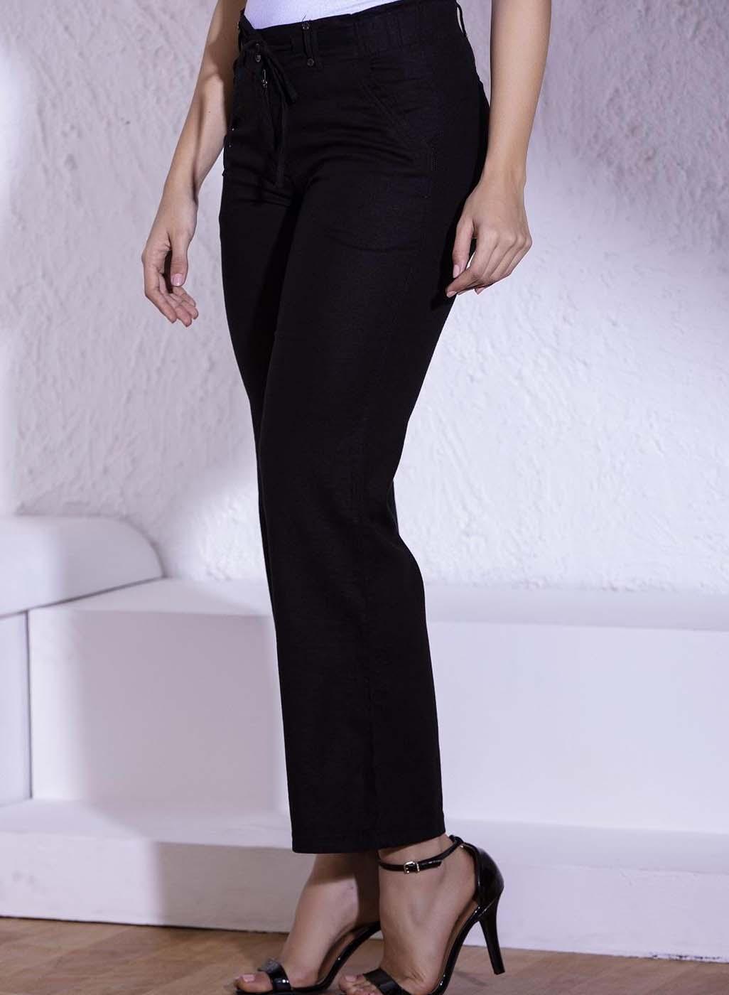THE TAILORED TROUSER | Black Linen High Waisted Trousers – FÄRGELAND